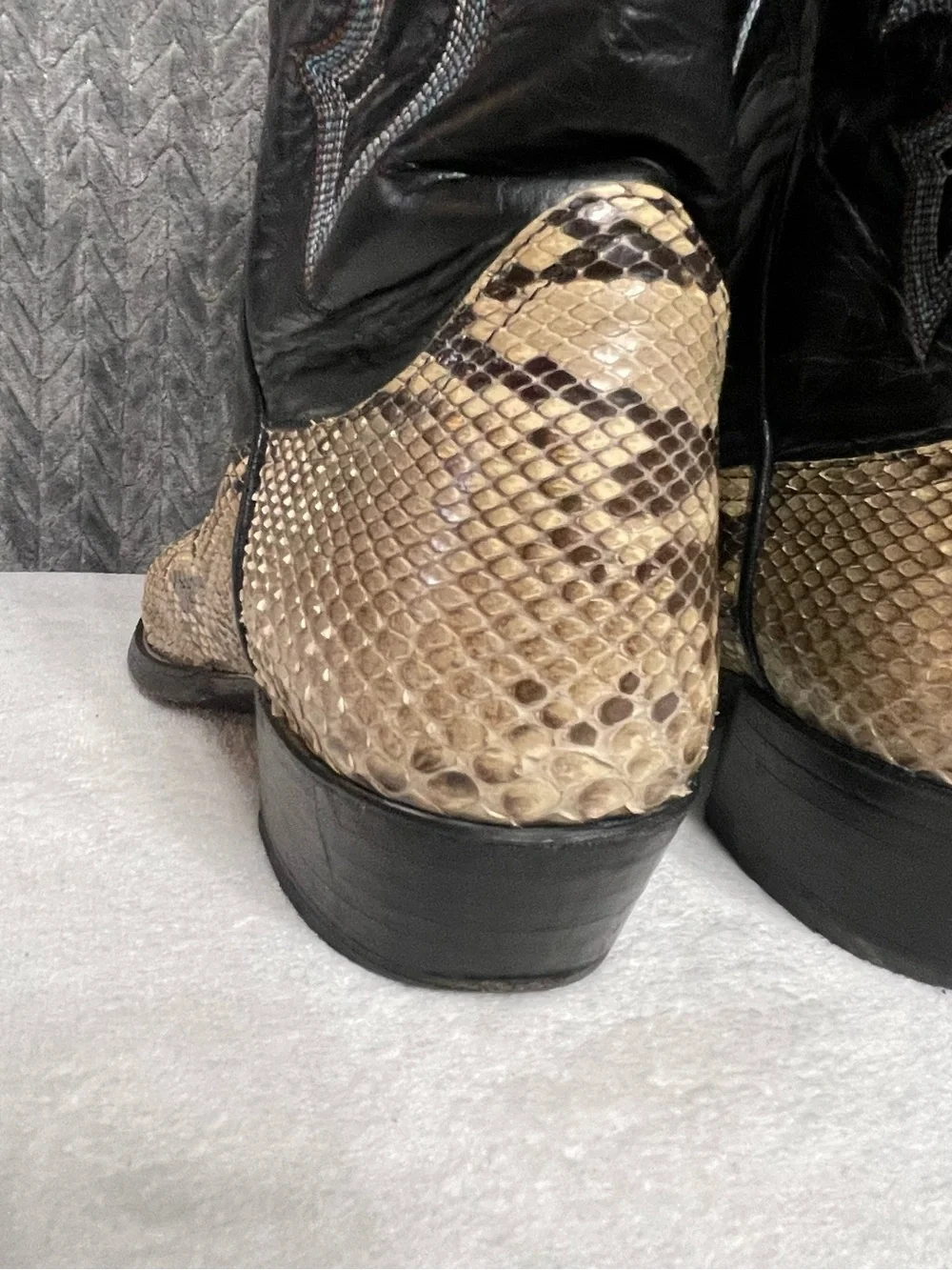 Vintage Larry Mahan Snakeskin Python Cowboy Boots Men's Size 9 D Made In Texas